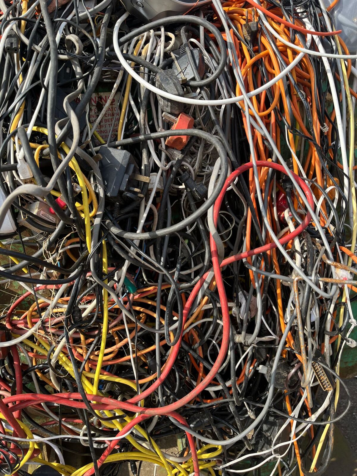 Coils of electrical cable ready for processing