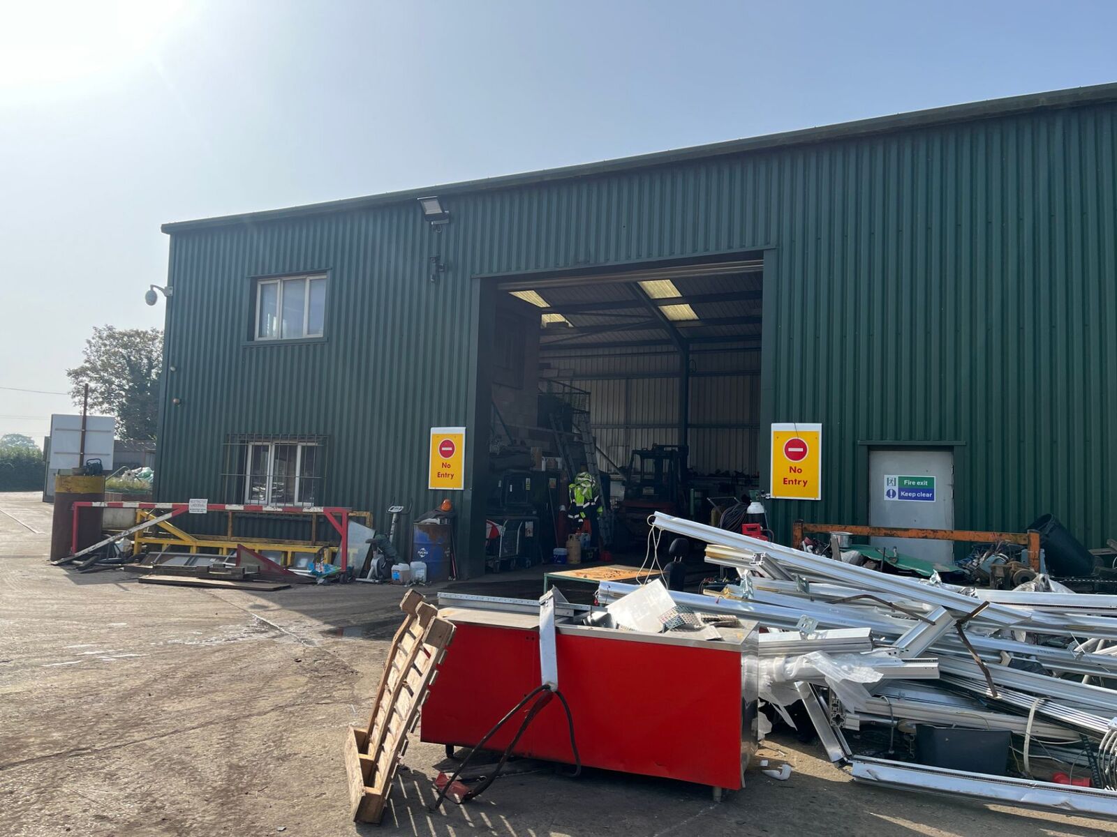 Workshop building and weighing area at the yard