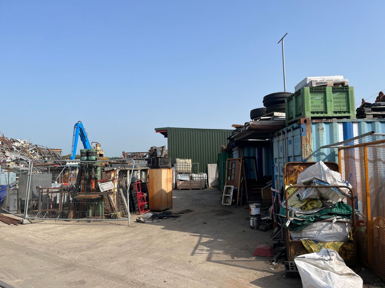 Skips and containers in the yard ready for delivery